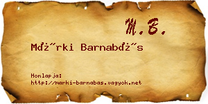 Márki Barnabás névjegykártya